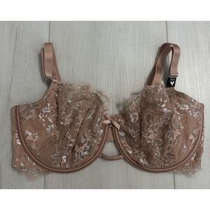 NWT Victoria's Secret Dream Angels Push-Up Without Padding Bra 36DD Nude‎ Silver